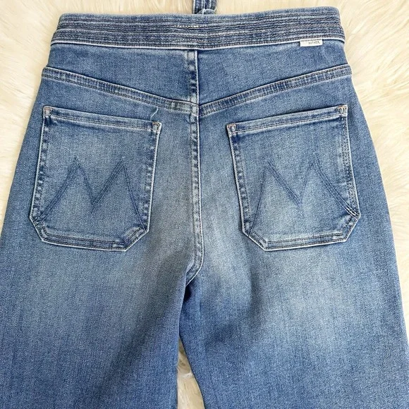 MOTHER Denim Jeans Tie Patch Rambler Size 26 in Hop On Hop Off Straight Leg